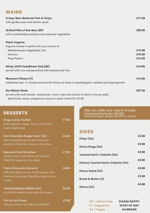 Menu  at The Pierhead Tavern in Isle Of Arran