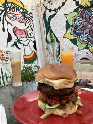 best vegan burger  I ever had  at Mad Irie in Crete