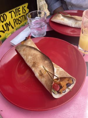 Vegan wrap  at Mad Irie in Crete