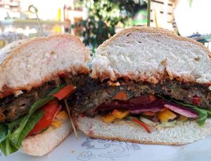 Vegan burger at Mad Irie in Crete