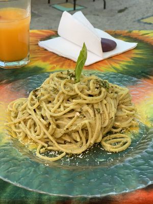 Pasta pesto at Mad Irie in Crete