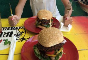vegan burger  at Mad Irie in Crete