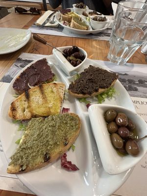 Olive & mushroom bruschetta  at Oleoteca Bartolomei l'Olio Orvieto con Cucina in Orvieto