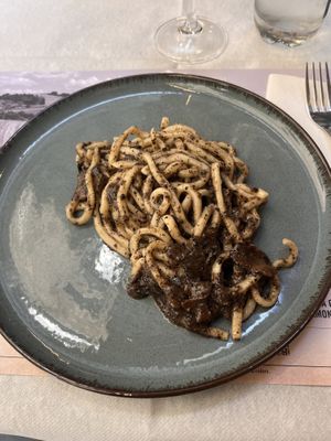 Traditional Umbrian pasta with truffles (vegan) yum   at Oleoteca Bartolomei l'Olio Orvieto con Cucina in Orvieto