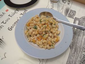 Chickpeas with sesame purée at George's Yard in Crete