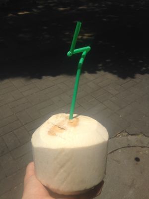 Coconut water, fresh and great for drink when out-and-about. at Shou Yang Fruit in Guiyang