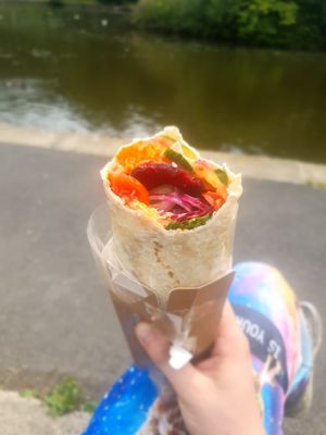Best wrap I've had in forever (Chicken & Chorizo) at Riverside Deli in Nelson