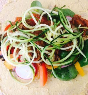 Lovely jack fruit wrap prepared fresh this  afternoon at Riverside Deli in Nelson