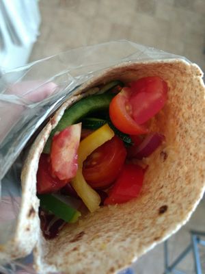 Bbq jackfruit wrap at Riverside Deli in Nelson