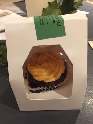 Clementine and ginger choc cupcake at Riverside Deli in Nelson