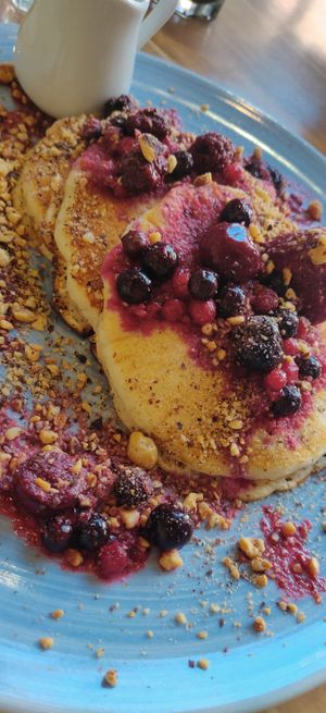 Vegan all American pancakes at Mingle Cafe in Larnaca