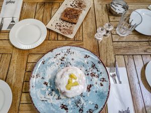 Snickers and coconut & pineapple pancakes at Mingle Cafe in Larnaca