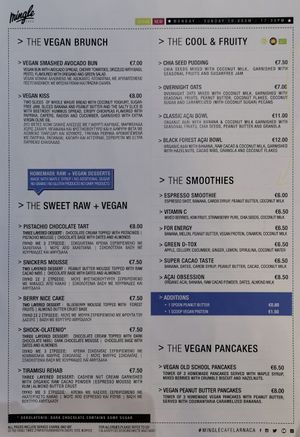 Daytime Menu at Mingle Cafe in Larnaca