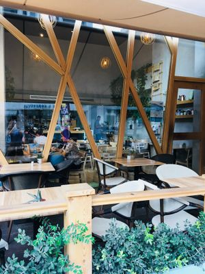 The café is connected with Qbic City Hotel.  at Mingle Cafe in Larnaca