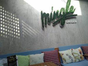 Garden in the back at Mingle Cafe in Larnaca