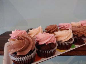 Vegan cupcake selection at Splat Cakes n' Such in Buford