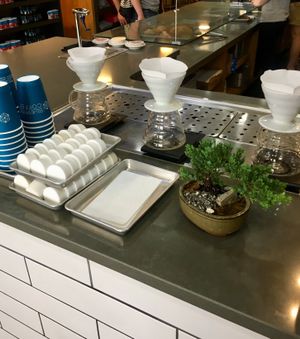 Fair trade drip bevs at Blueprint Coffee in St Louis