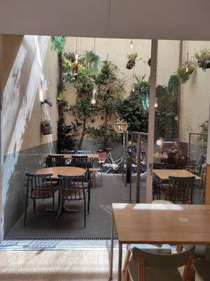 Inside space at Noshi Coffee in Porto