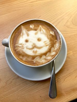 Almond Latte at Noshi Coffee in Porto