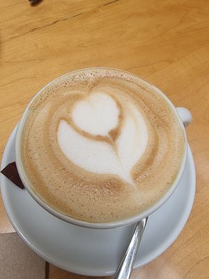 Capuchino de aveia at Noshi Coffee in Porto