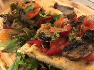 Focaccia sen mozarela  at Noshi Coffee in Porto