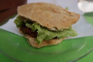 Vegans burger at Real Vegans - Cozinha Veganaa in Sao Paulo