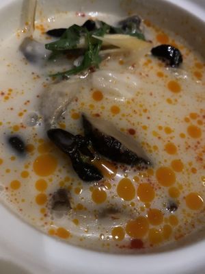 Stunning mushroom soup starter  at Thai Emerald in Evesham