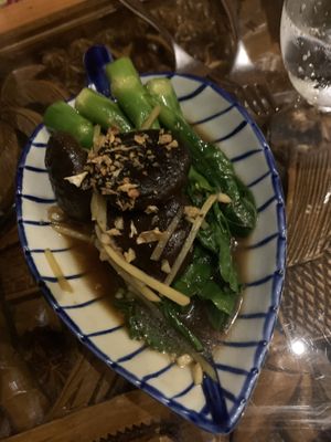 Chinese broccoli with ginger and garlic   at Thai Emerald in Evesham