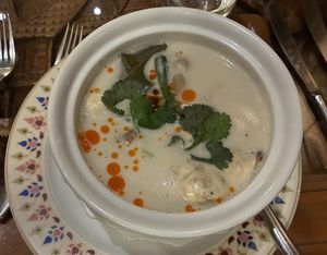 Vegan tom kha soup  at Thai Emerald in Evesham