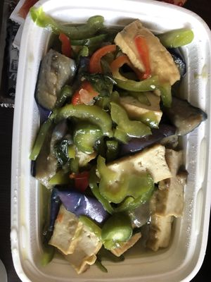 Eggplant & tofu 🍆 🍚 👌🏾 makes me blush  at Little Saigon in Springfield