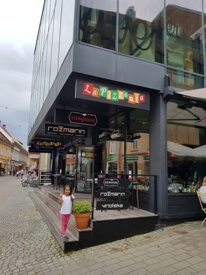 outside at La Pizzeria in Maribor