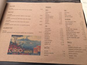 Menu  at La Pizzeria in Maribor
