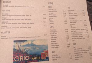 English menu 3 at La Pizzeria in Maribor