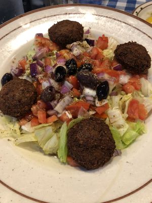 Falafel salad no cheese  at Aliki's Greek Taverna in Los Angeles