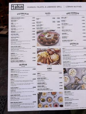 Updated menu  at Tahin  in Istanbul