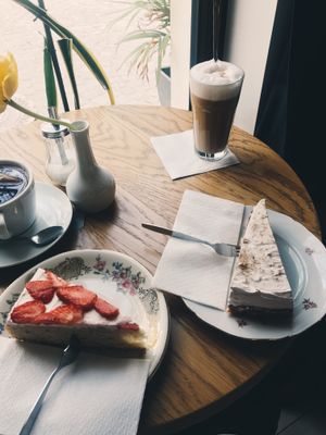 Strawberry and Espresso Cake  at Die Gute Stube in Mainz