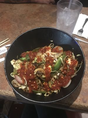 Vegetable and tofu  at Genghis Grill in Midland