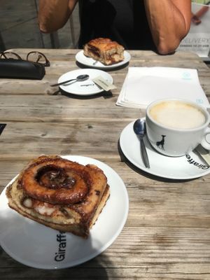 cappuccino and cinnamon roll at Jack Bean - Kruisplein in Rotterdam