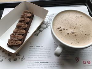 Delicious coffee and choco bar 😁 at Jack Bean - Kruisplein in Rotterdam