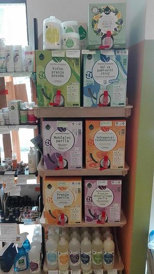 Certified vegan refillable cleaning products Biolu at  Vitaminčk Trgovina in Idrija