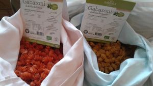 Bulk red lentil and chickpea pasta at  Vitaminčk Trgovina in Idrija