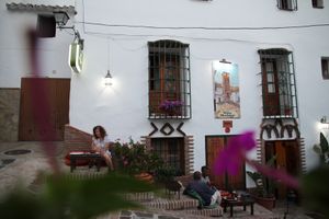 outside seating area at Meson Mudejar in Archez
