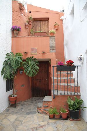 Entrance to rooms at Meson Mudejar in Archez