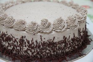 Chocolate cake with oreo-coffee cream at Meson Mudejar in Archez