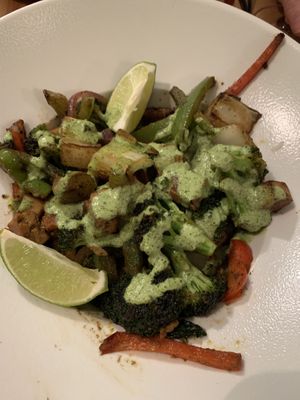 Braised tofu and sautéed vegetables   at Lola Rosa - Places des Festivals in Montreal