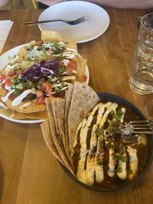 Eggplant bharta & nachos   at Lola Rosa - Places des Festivals in Montreal