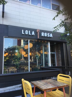 View from the patio at Lola Rosa - Places des Festivals in Montreal