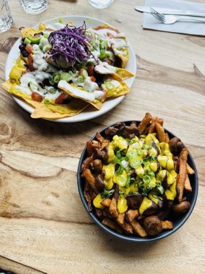 Small nachos and poutine  at Lola Rosa - Places des Festivals in Montreal