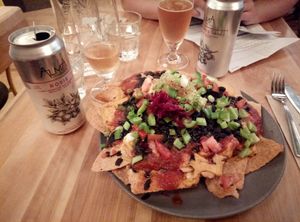 Nachos made vegan at Lola Rosa - Places des Festivals in Montreal