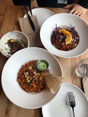 Yellow Curry/Tunisian Stew at Lola Rosa - Places des Festivals in Montreal